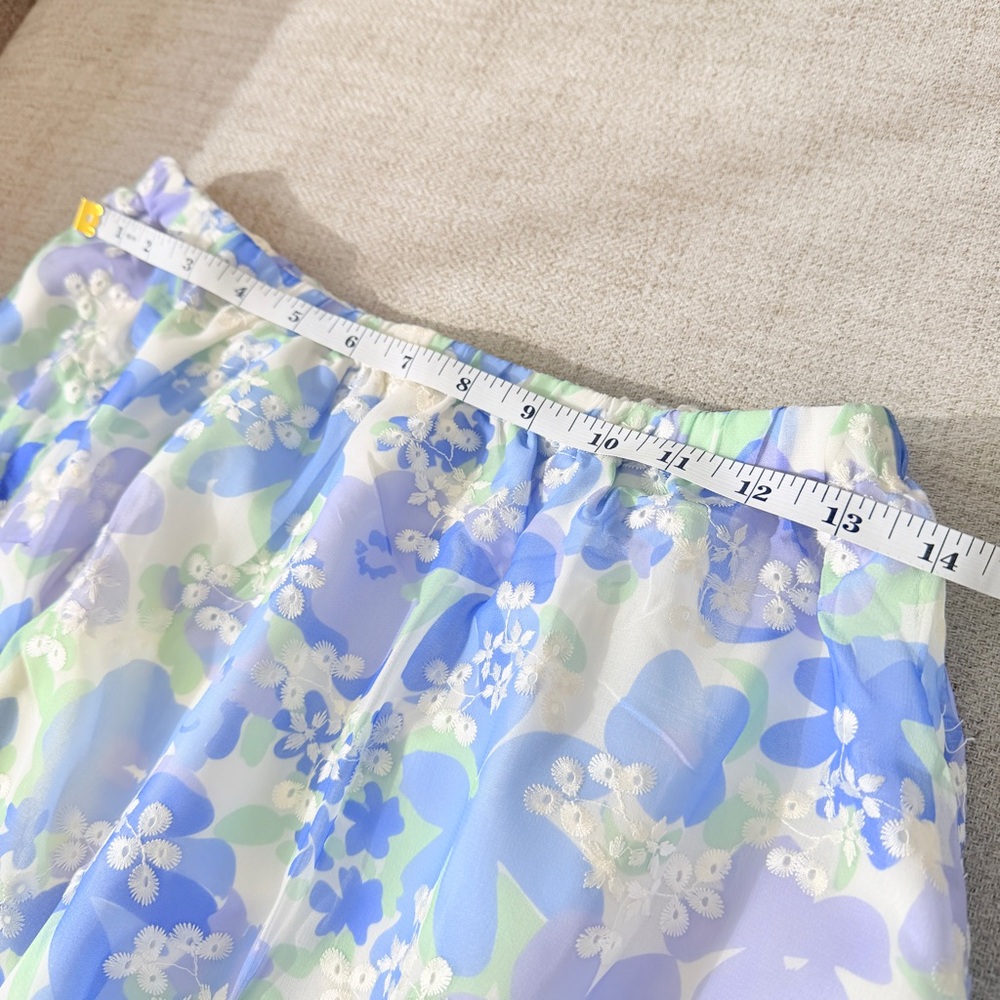 πͺ» SABO Venesa Maxi Skirt Crop Top Matching Set Blue Juniper Floral - Picture 12 of 16